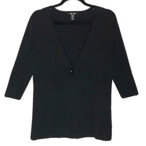 Spring + Mercer Black‎ Sweater One Button Cardigan